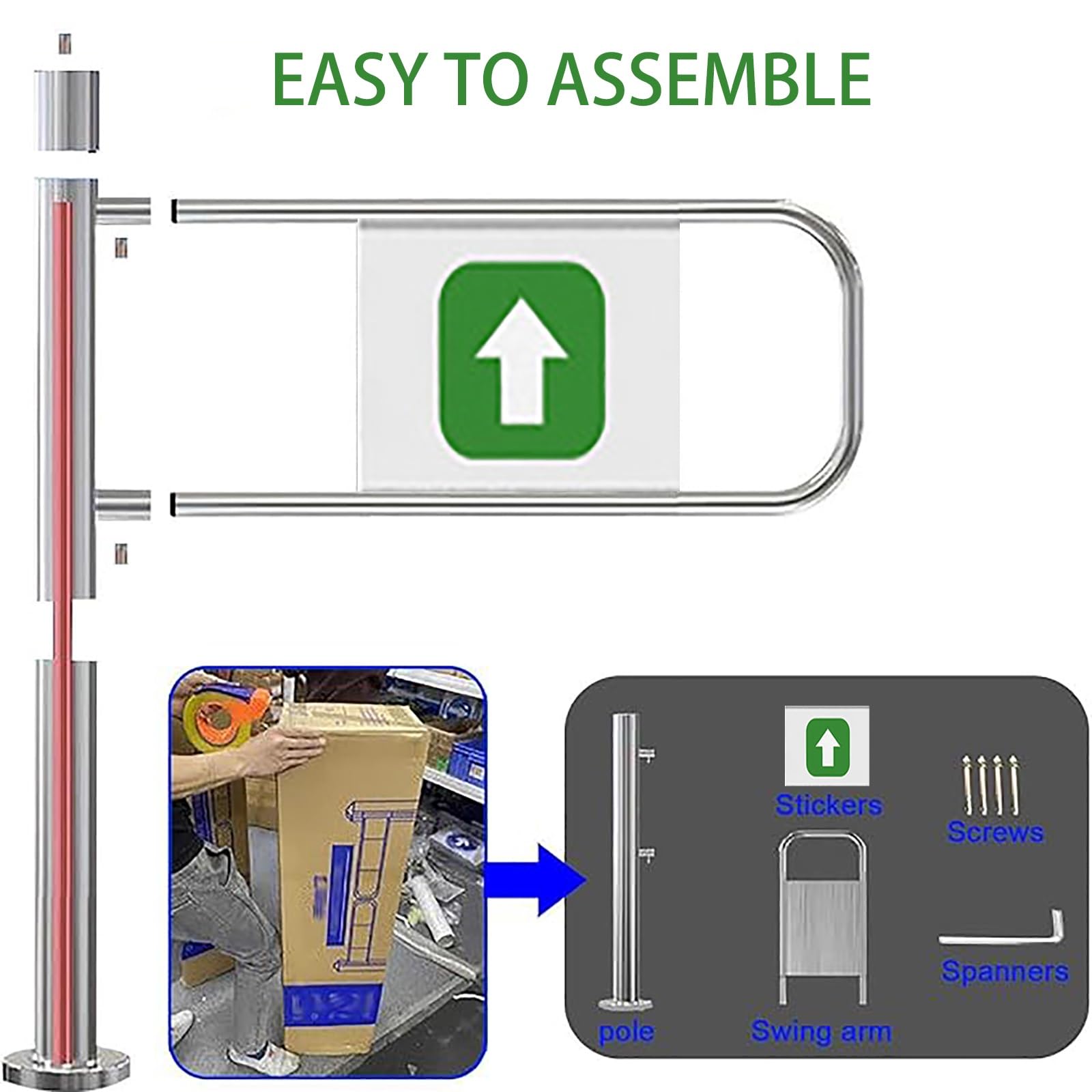 Puerta de empuje para entradaAlto control de acceso de tráfico (izquierda 50 x 100 cm) y diseño eficiente para mejorar