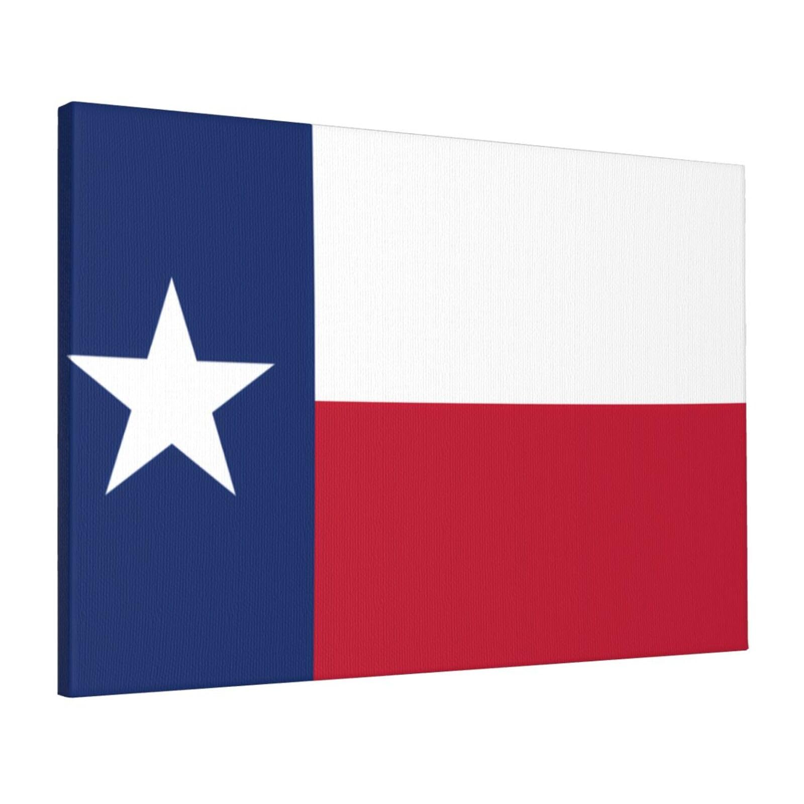 CNTDBU Flag of Texas Canvas Wall Art 16x24 Inch-Large Modern Painting Print for Living Room, Framed Ready to Hang Artwork for Bedroom