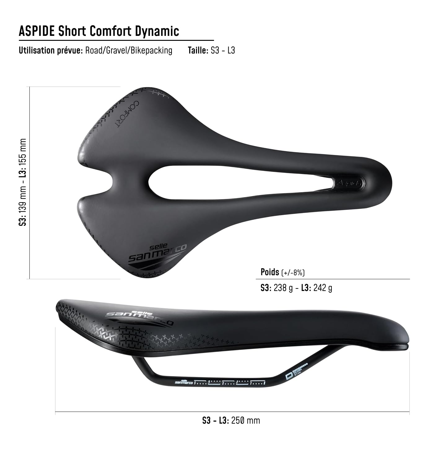 Selle San Marco Aspide Short Comfort Dynamic vélo