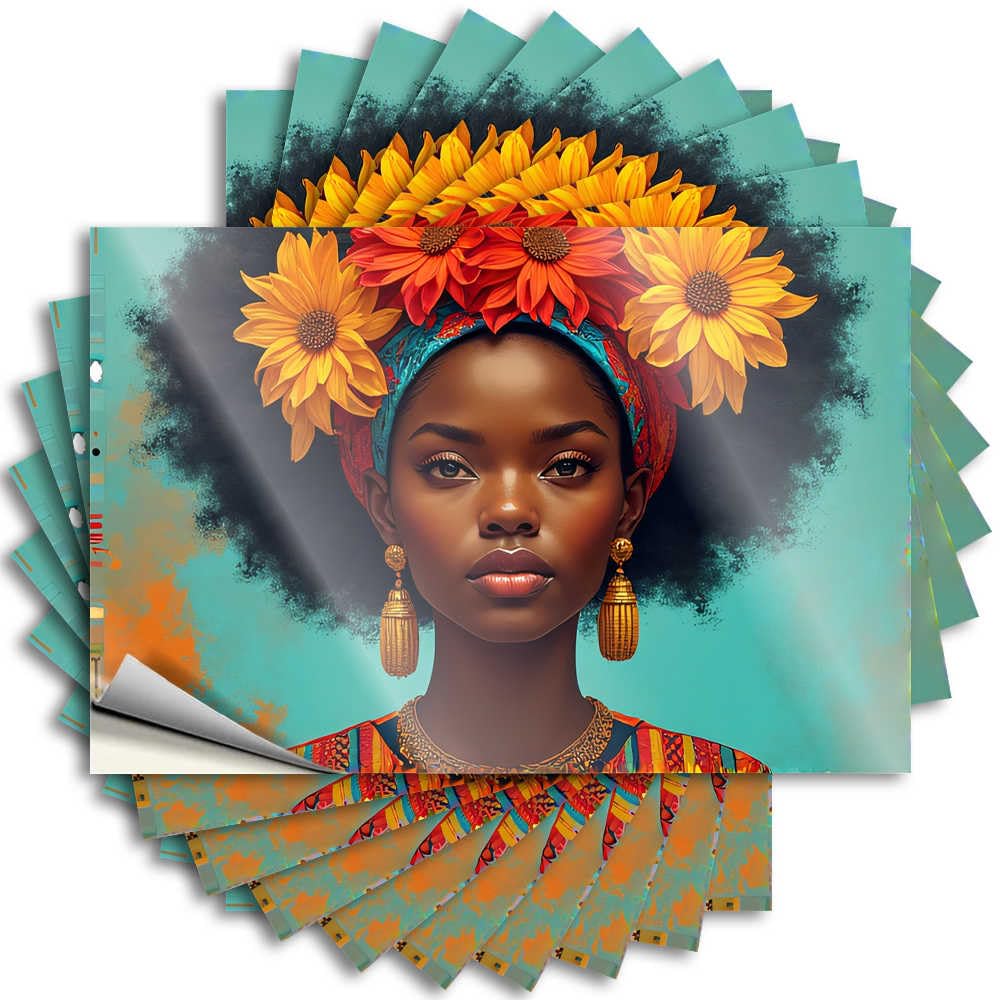 Mens Tumbler Decals - Floral Headwrap: A Celebration of Nature's Beauty Encouraging Durable Sticker Easy Apply for Water Decor(12X18CM)