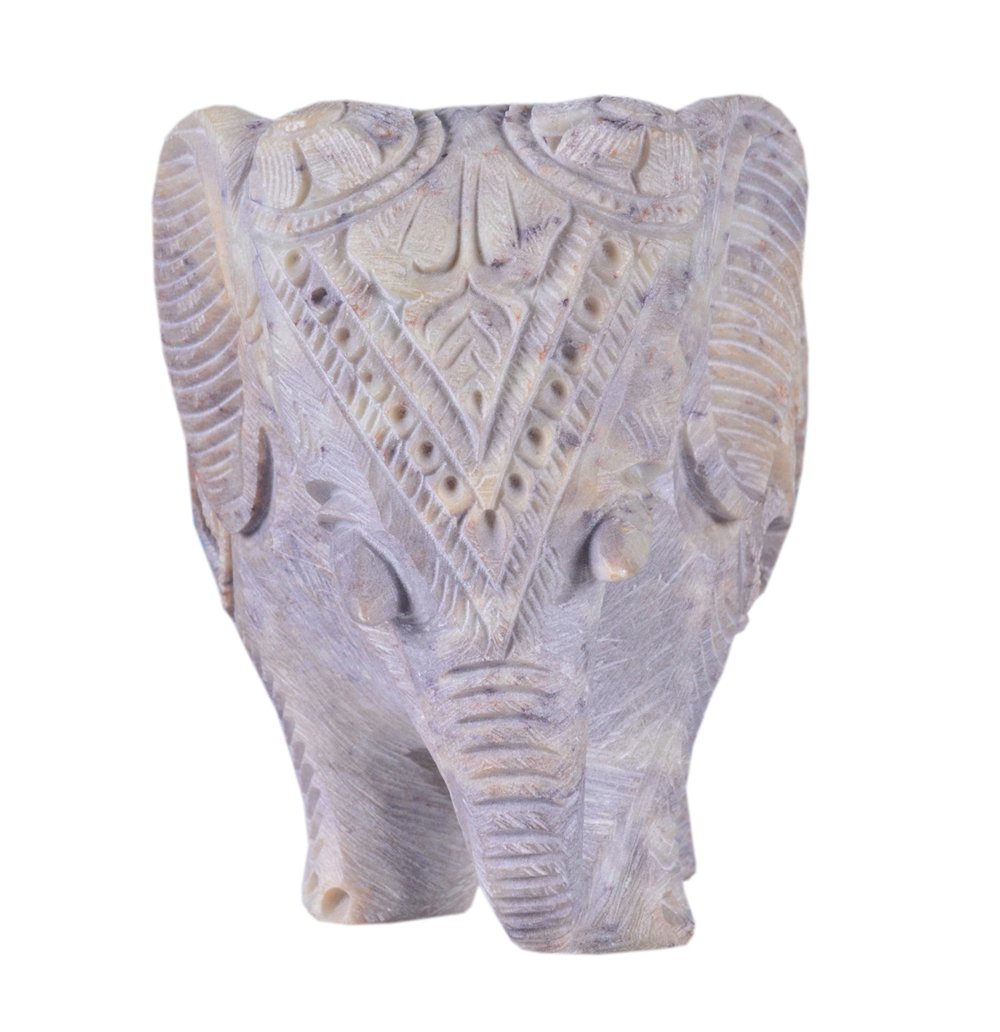 Avinash Handicrafts Soap Stone Undercut Elephant (Trunk Down) (11cm x7.5cm x9cm) - Image 2 thumbnail