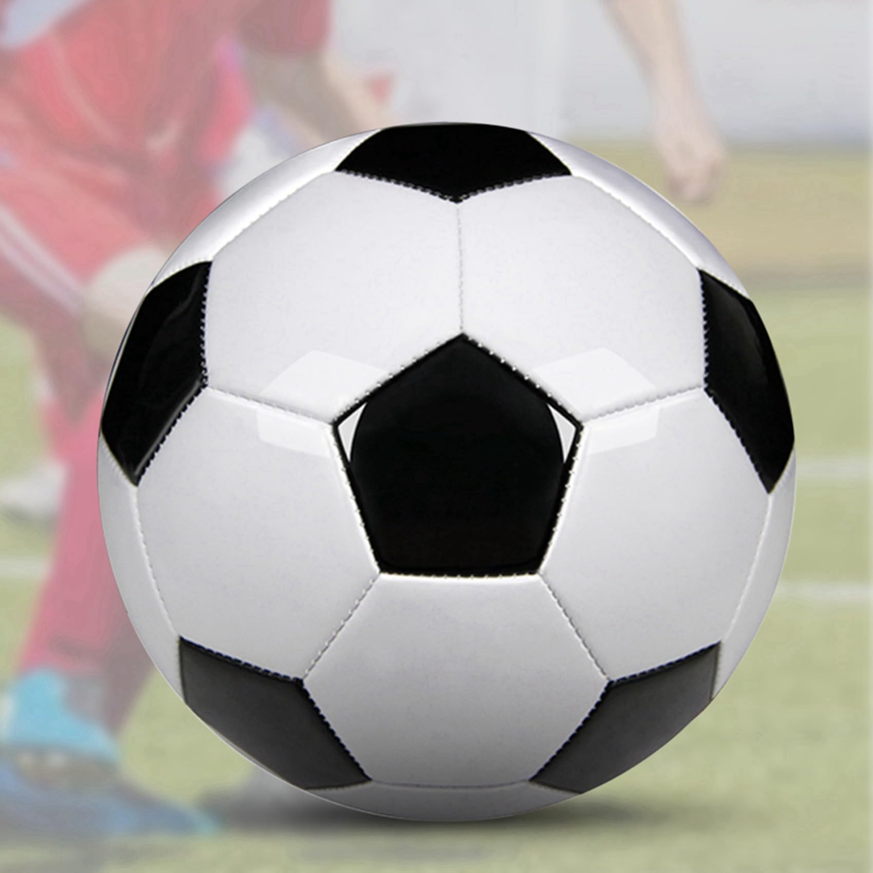 4X GrößE 5 TrainingsbäLle PU Leder Schwarz FußBall FußBäLle Goal Team Atch TrainingsbäLle