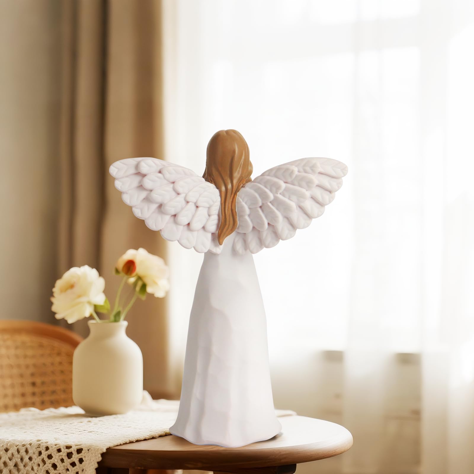 Sympathy Gifts for Loss of Loved One, 6" Handcrafted Memorial Angel Figurine, Memorial Gifts for Loss of Mom Dad, Condolences Bereavement Remembrance in Memory of Loved One Gift