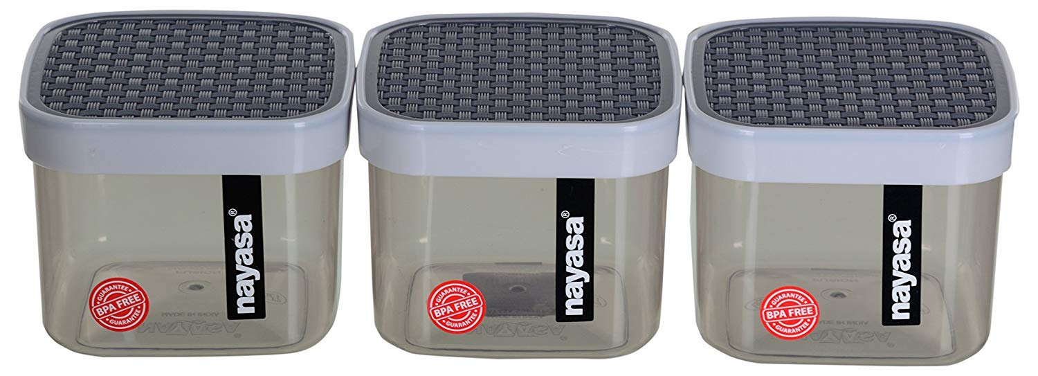 NayasaSuperplast Plastic Food Storage Container for Kitchen, Grey - 550 ml