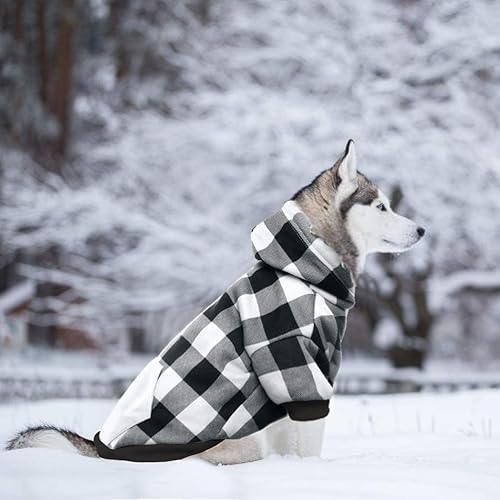 Miniatura 6 de Sudadera con capucha para perros a cuadros, ropa para mascotas, suéteres con sombrero