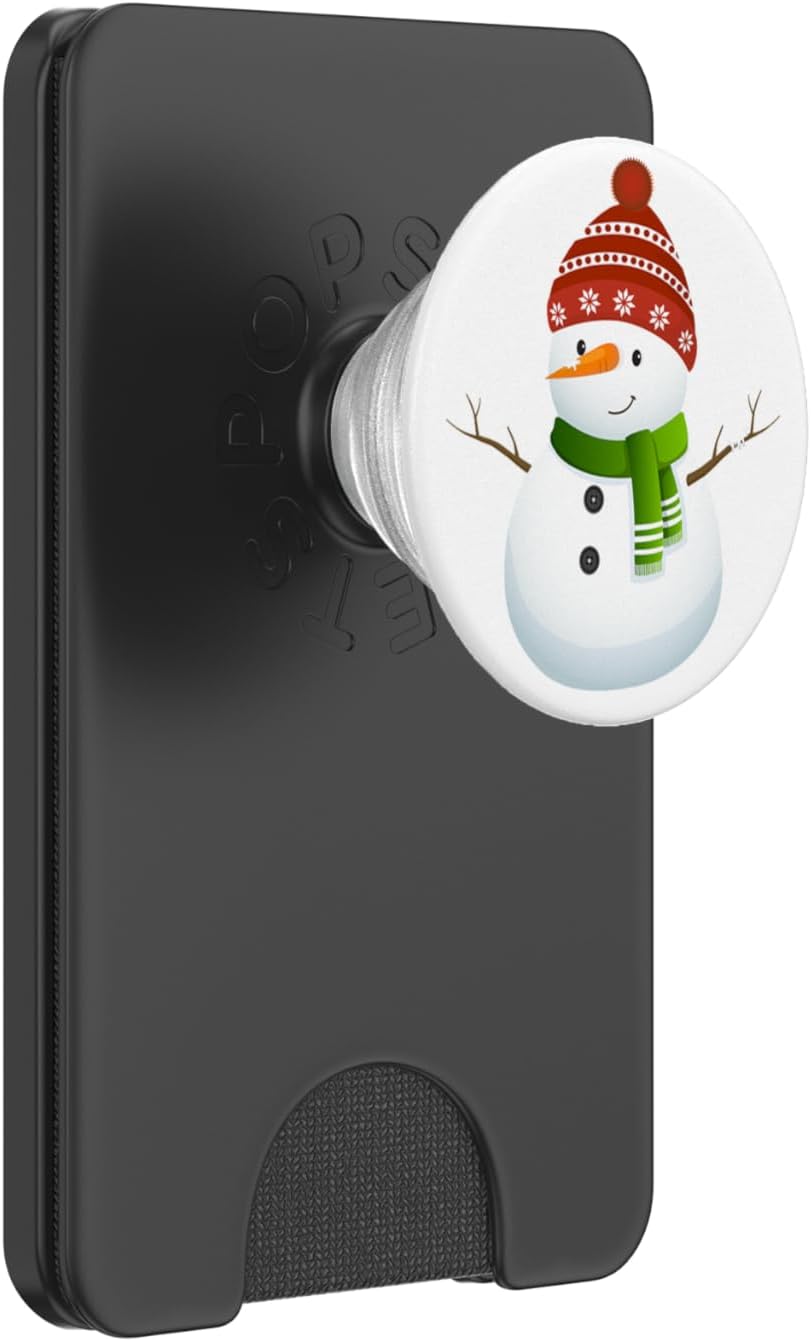 Snowman Wearing Green Scarf Funny Christmas Winter Holiday PopSockets PopGrip for MagSafe
