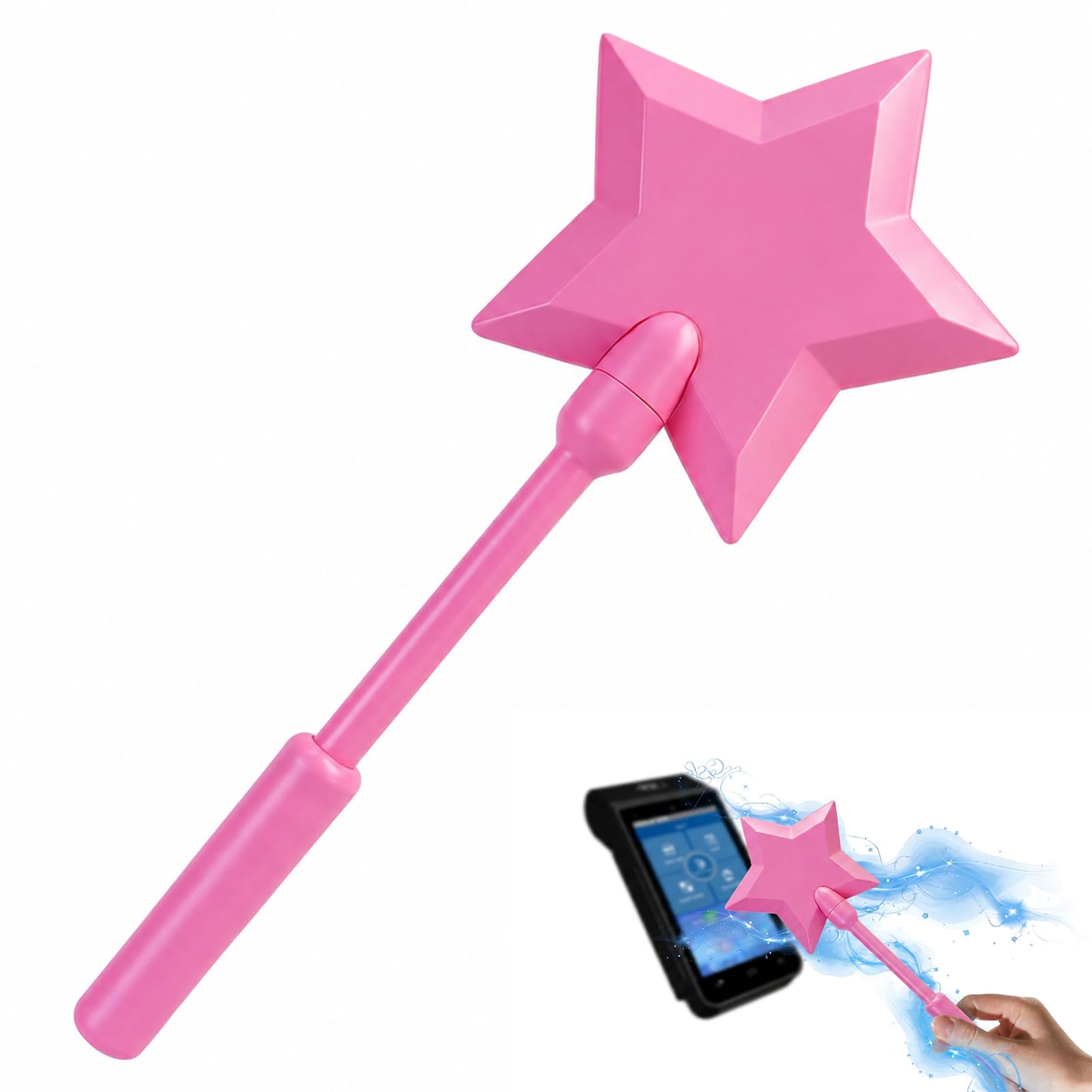 3D Printed Wand, Taps to Pays Magic Wands, Credits Card Holder Wands, Contactless Various Credit Cards and Payment Cards, Star Wand For Kids Teens Tech Lovers Cosplay Fans Magicians(Pink)