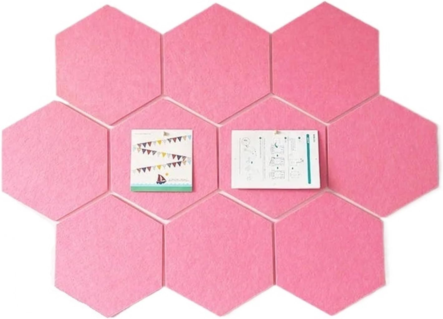 10 Pcs Creative Felt Board Decorative Cork for Living Room Photo Display Pin for Wall(Pink)