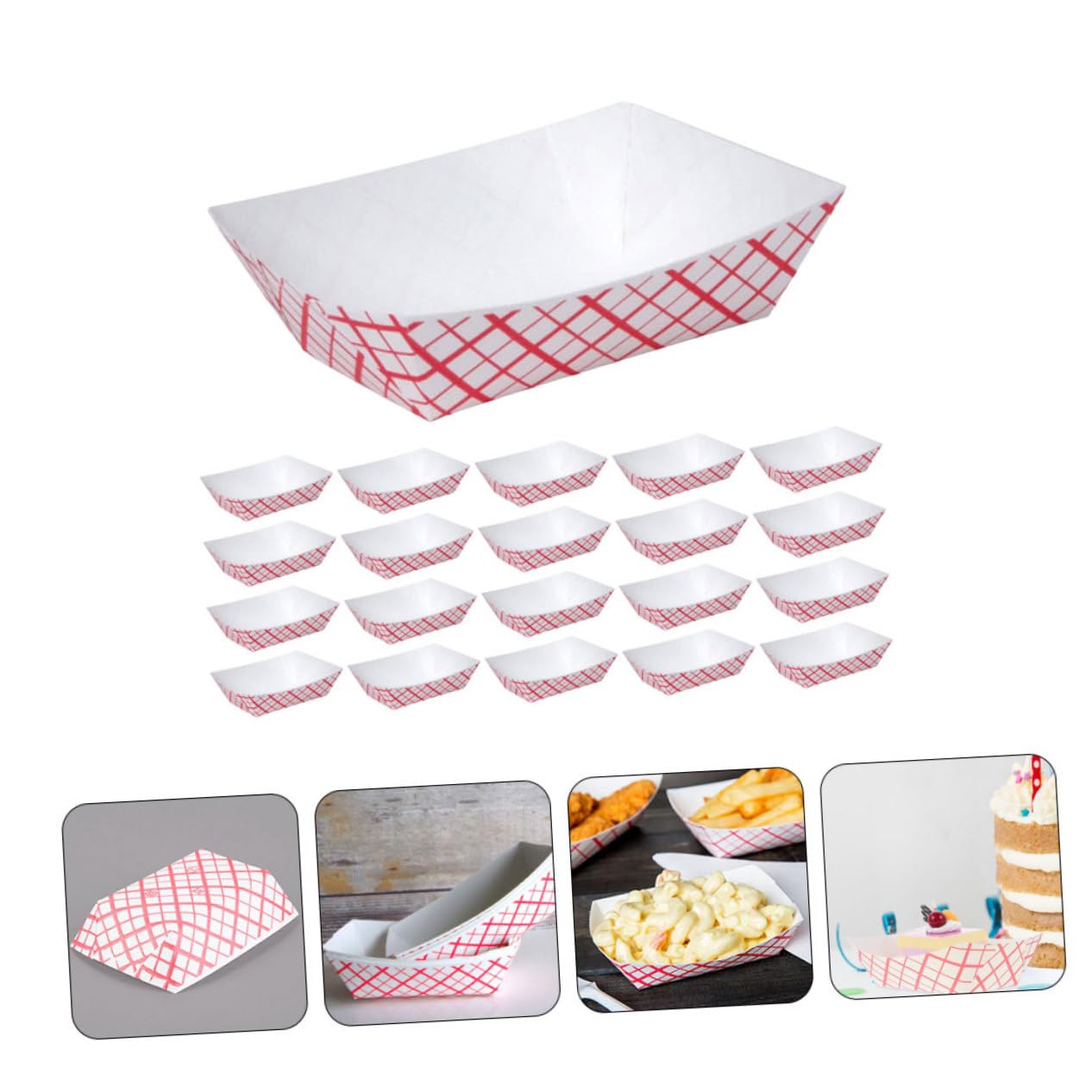 SOLUSTRE 50Pcs Food Boats Convenient Snack Trays for Parties and Gatherings for Desserts Events and Restaurant Use
