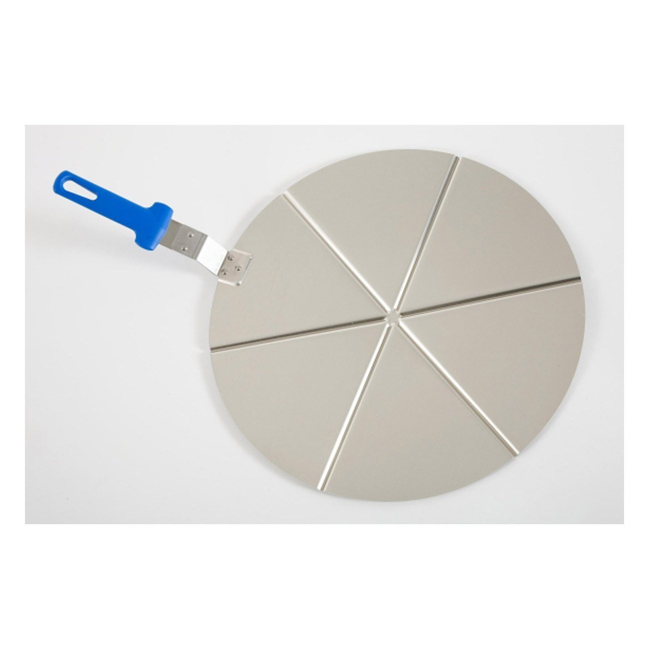 Saro Pizzatablett PT-450 – Edelstahl, Rillen zum Schneiden, Polymergriff