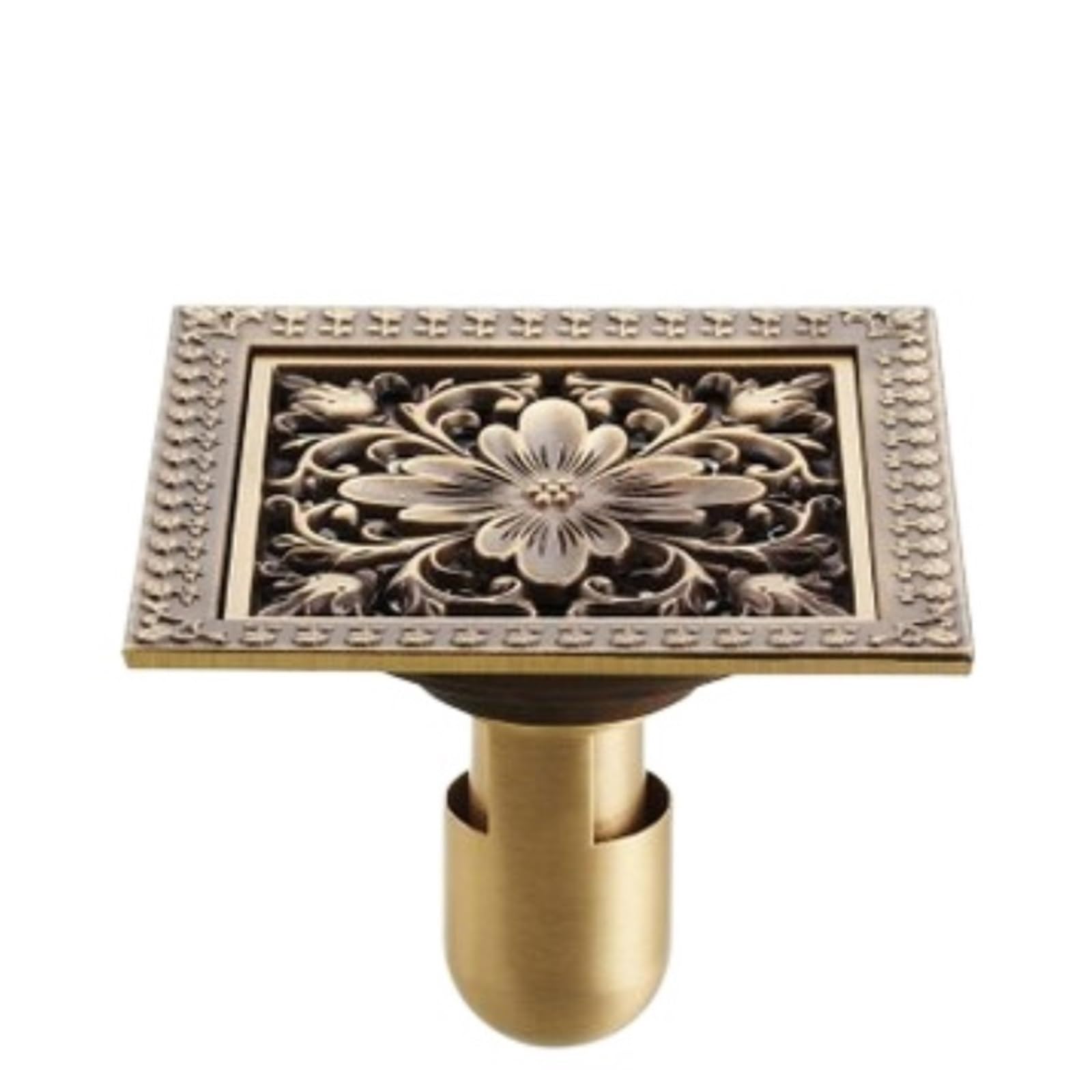 Floor Drain Cover Floor Drain Antique Brass Square Strainer Cover For Shower Bathroom(Style 6)