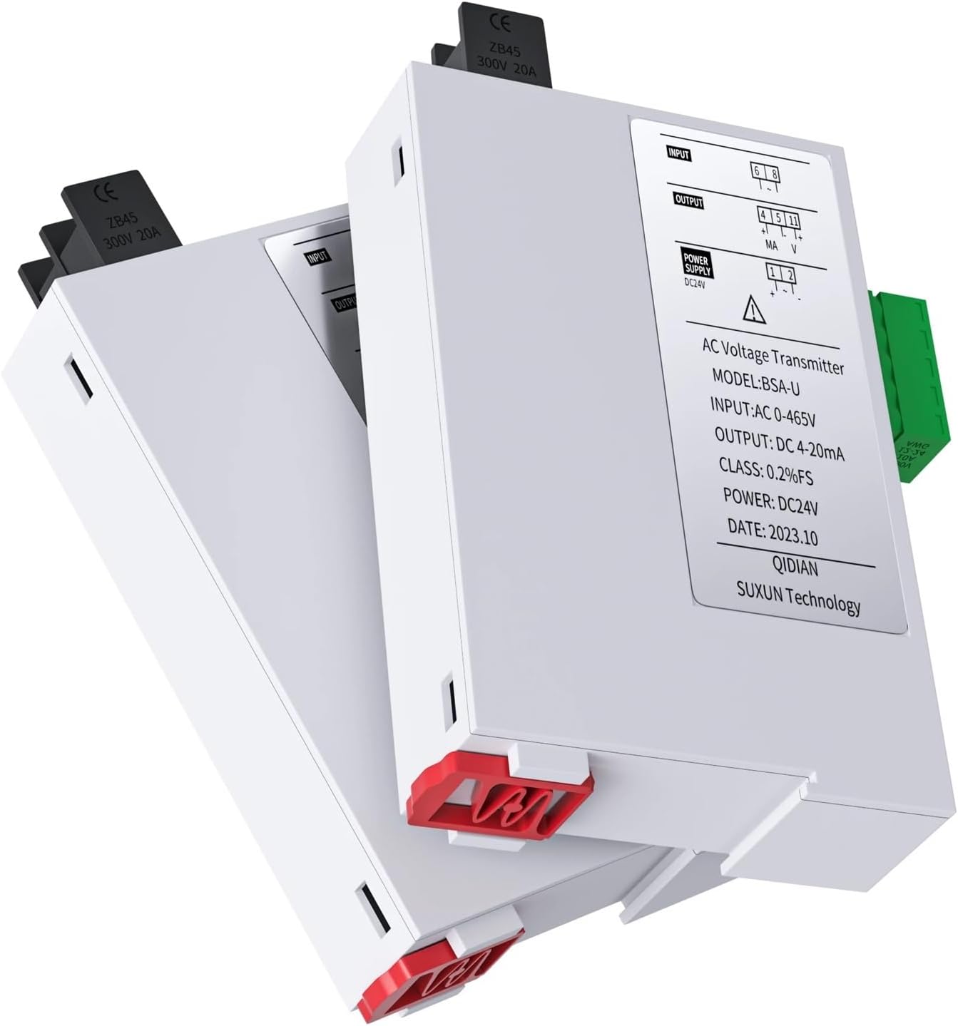 1pcs AC Votlage Converter 0-100V 0-220V 0-380V 0-500V to 4-20mA 0-10V 0-5V RS485 Voltage Sensor Transducer Transmitter DC24V(Input AC 0-100V,Output 1-5V)