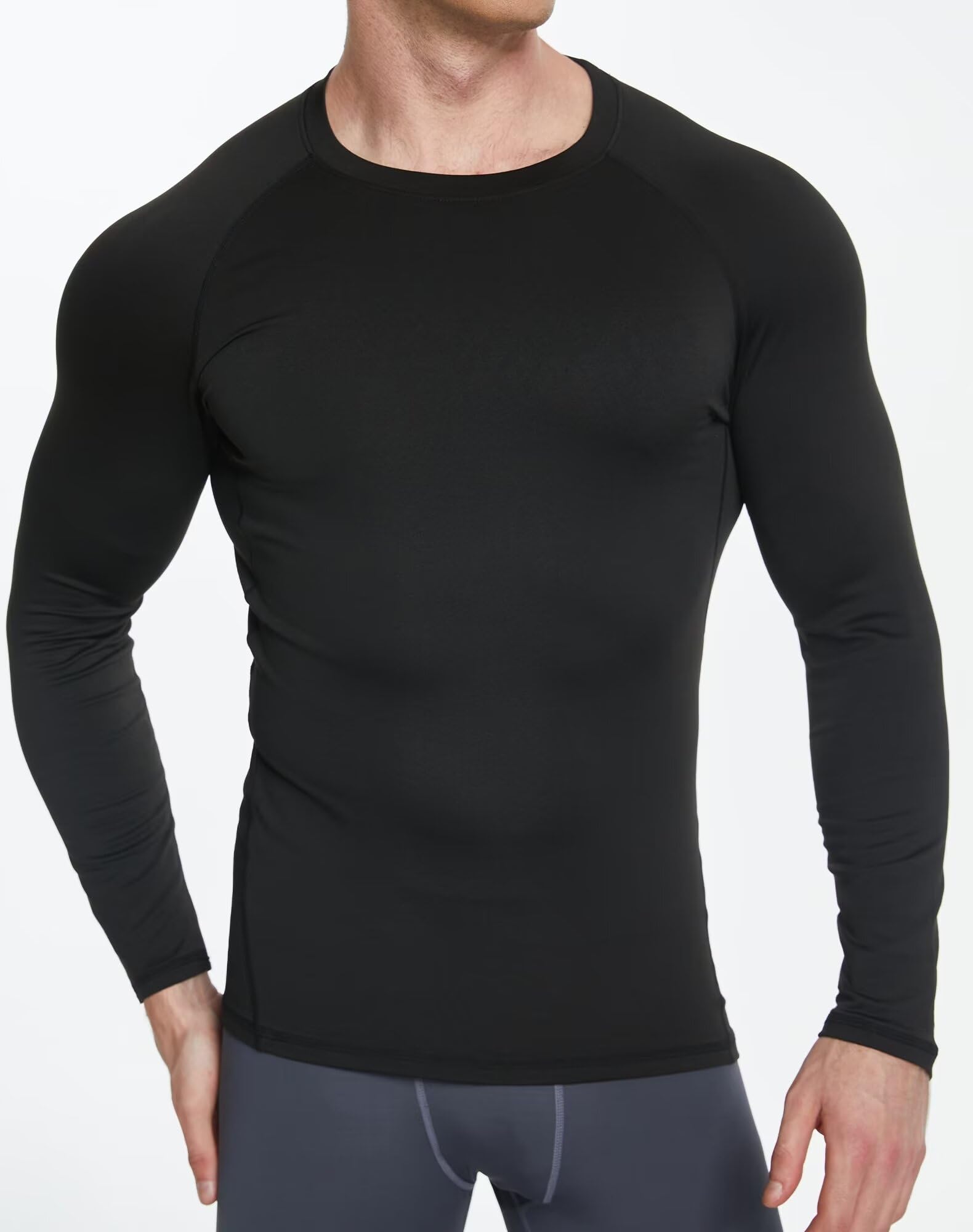 TELALEO Pack de 4 camisetas de compresión para hombre, manga corta/manga larga, camiseta funcional de secado rápido, transpirable, para fitness, correr, gimnasio, 2 mangas cortas+2 mangas largas
