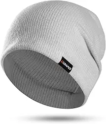 Gorro de caveira quente de inverno de lã - gorro de caveira masculino feminino para corrida, esqui, caminhada, 060-cinza, Tamanho �nica