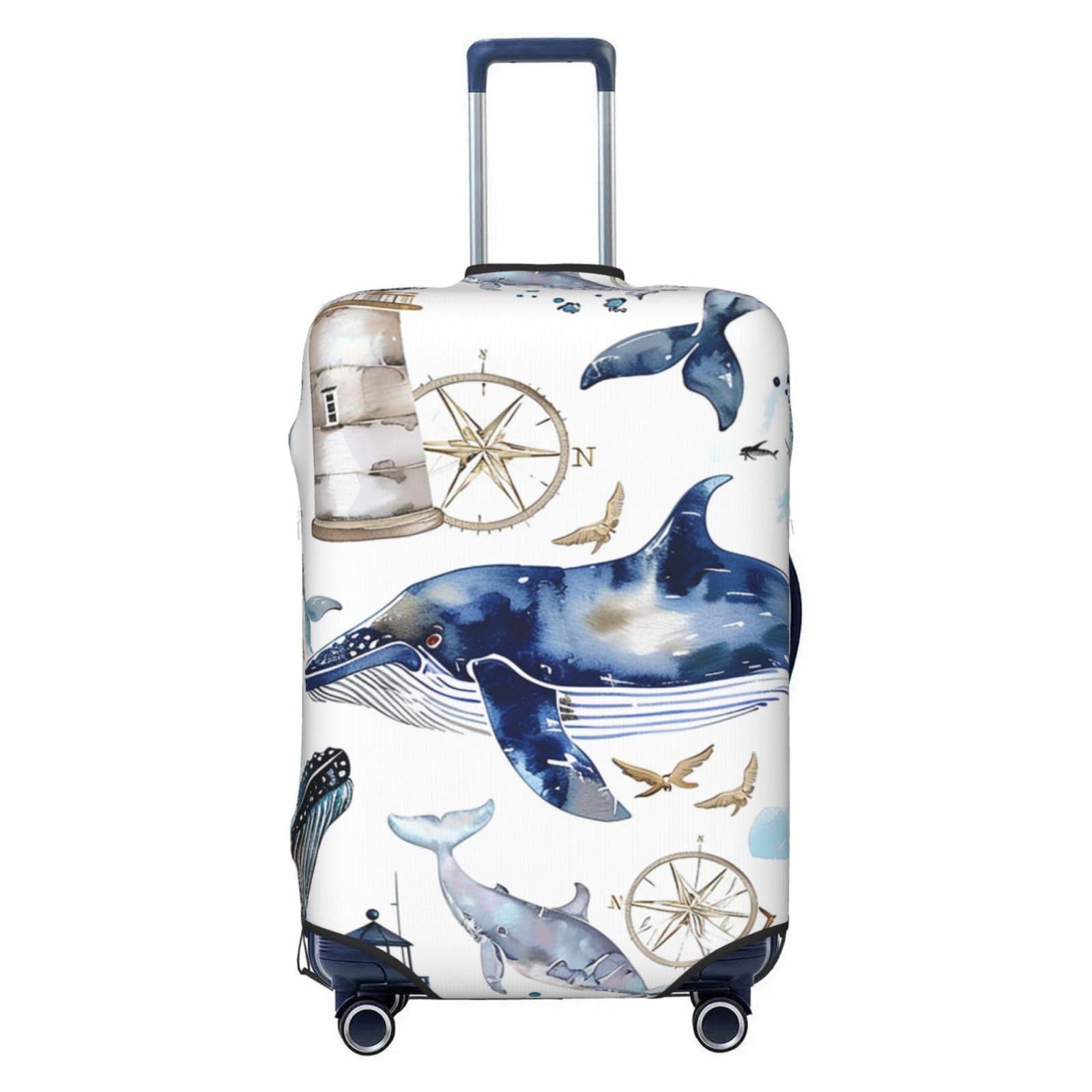 Fundas para Maletas, Funda Protectora for Maletas con diseño de Faro de Ballena de 18 a 32 Pulgadas(M)