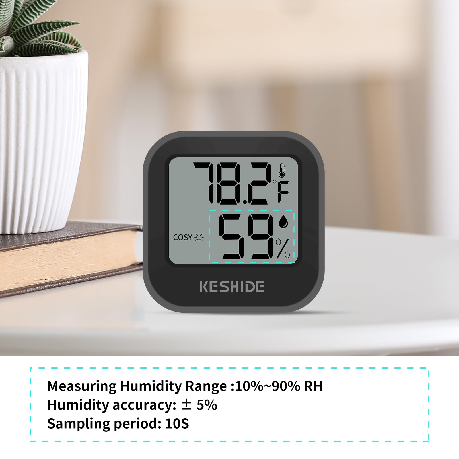 Igrometro digitale termometro per temperatura ambiente misuratore di umidità termometro interno precisione calibrazione sensore di temperatura LCD, camera da letto, camera dei bambini, ufficio, serra