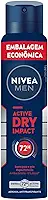NIVEA MEN Desodorante Antitranspirante Aerossol Dry Impact 200ml - Alta proteção eficaz de 72 horas contra suor e mau odor, 2x mais ativos antitranspirantes e frescor o dia todo