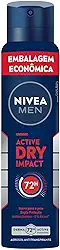 NIVEA MEN Desodorante Antitranspirante Aerossol Dry Impact 200ml - Alta proteção eficaz de 72 horas contra suor e mau odor, 2x mais ativos antitranspirantes e frescor o dia todo
