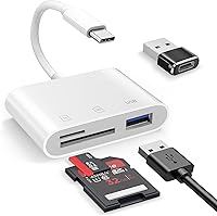 ROEKO 3-in-1 USB C SD Card Reader for iPhone 15/16, iPad, MacBook Pro/Air - Dual SD/Micro SD Slots + USB Port, Plug & Play 30-60MB/s