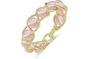 Elegant Handmade Rose Quartz Crystal Ring: A Harmonious Statement for Women