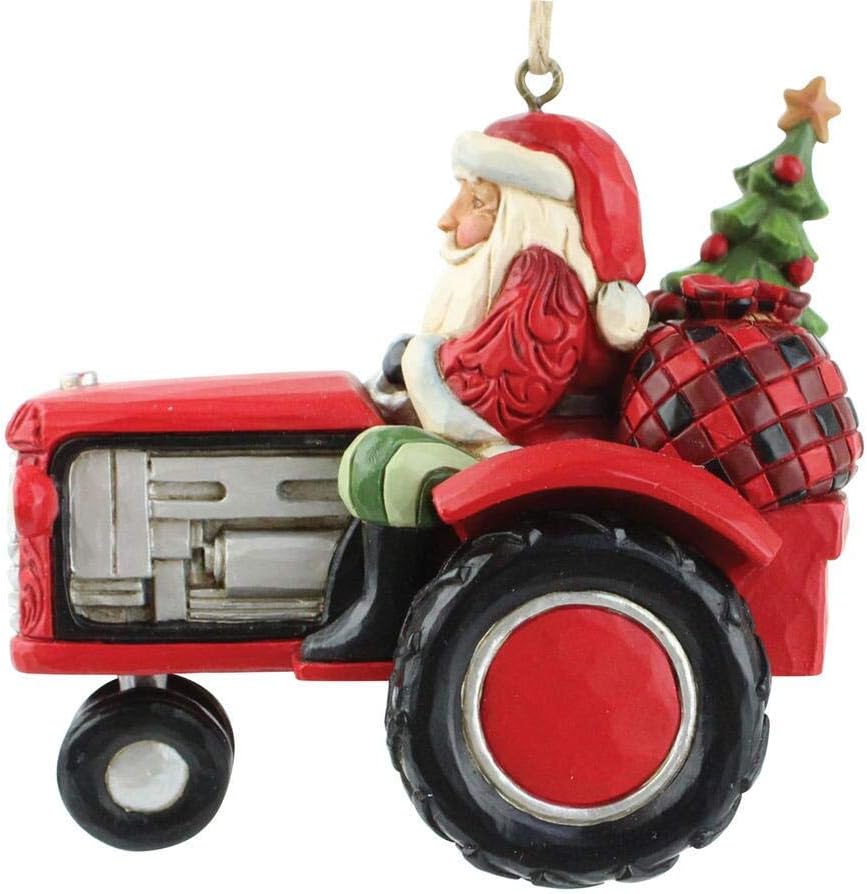 Jim Shore Country Living Santa Driving Tractor Christmas Ornament 6009132