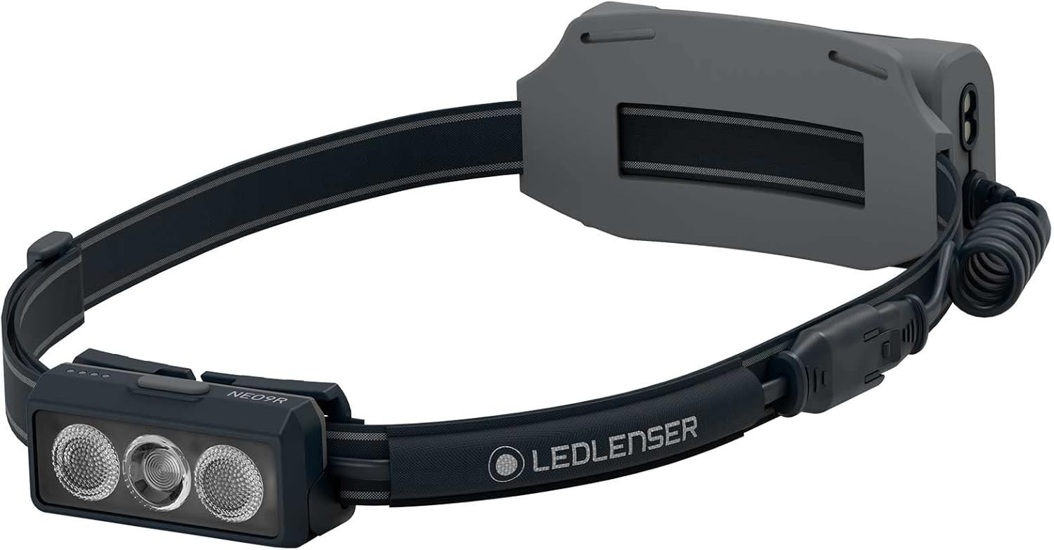 Ledlenser 502324 NEO9R LED Headlight, Black/Gray, Rechargeable, Outdoor, Running, Black, Gray