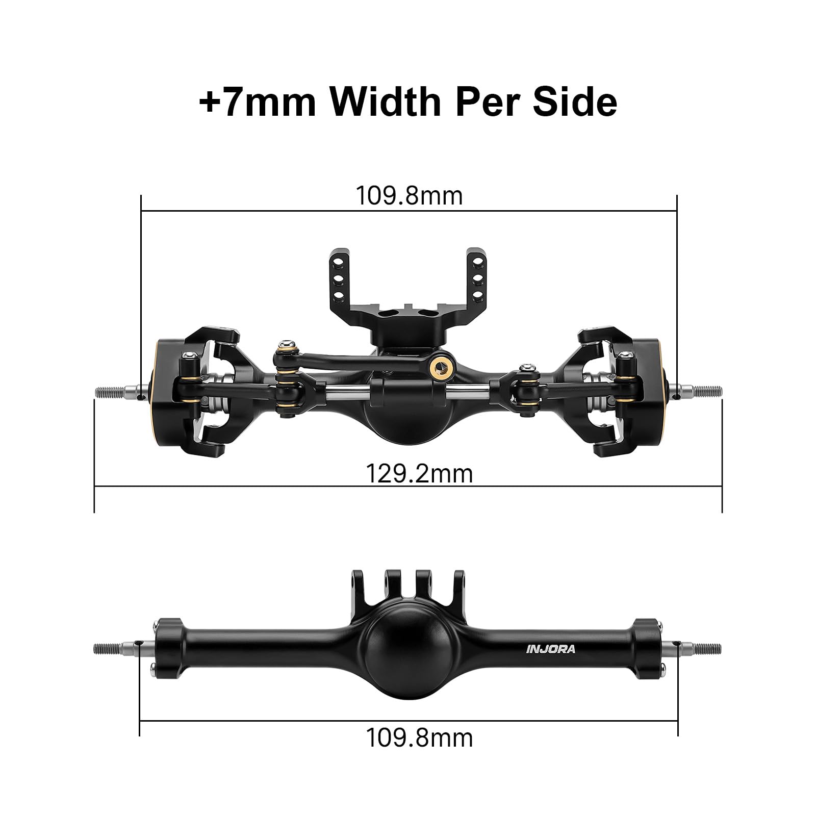 INJORA Assali Planet +7mm con Alberi a Doppia Giunzione & Sterzo Idraulico Scalato per TRX4M 1/18