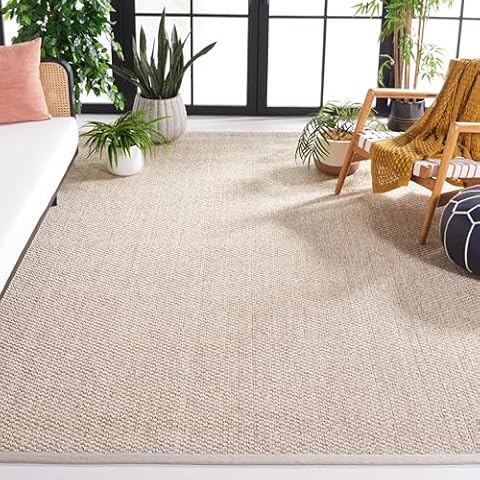 SAFAVIEH Natural Fiber Collection 8' x 10' Marble NF525C Premium Sisal Area Rug Cover