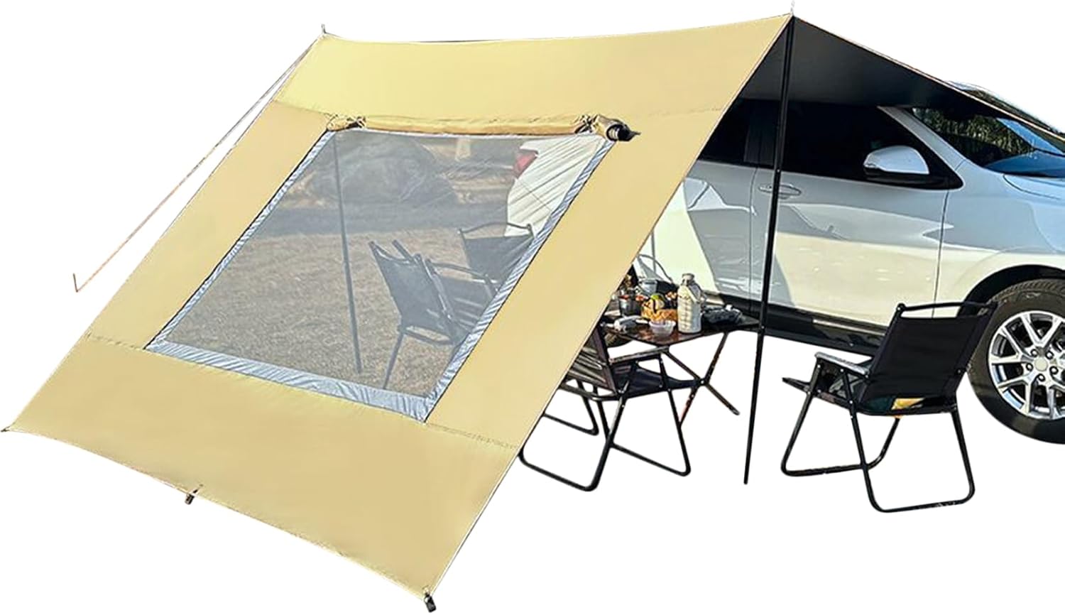 Car Tent | with Screen Window Waterproof Canopy,Sun Shade Car Tents for Camping | for Vehicle Truck Automotive RV Outdoor Fishing Hiking Picnic Beach Yard