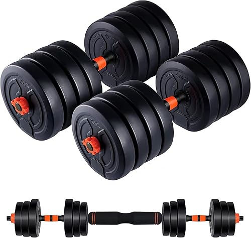 F4SPEED - Juego de mancuernas ajustables con peso ajustable, juego de pesas para entrenamiento en casa, juegos de mancuernas de pesas libres para