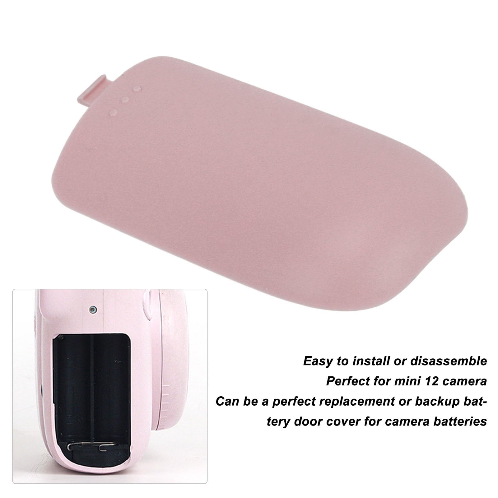 Portable Battery Cover Door, Plastic Battery Door Cover Replacement Battery Lid for Mini 12 Instant Camera Repair ()