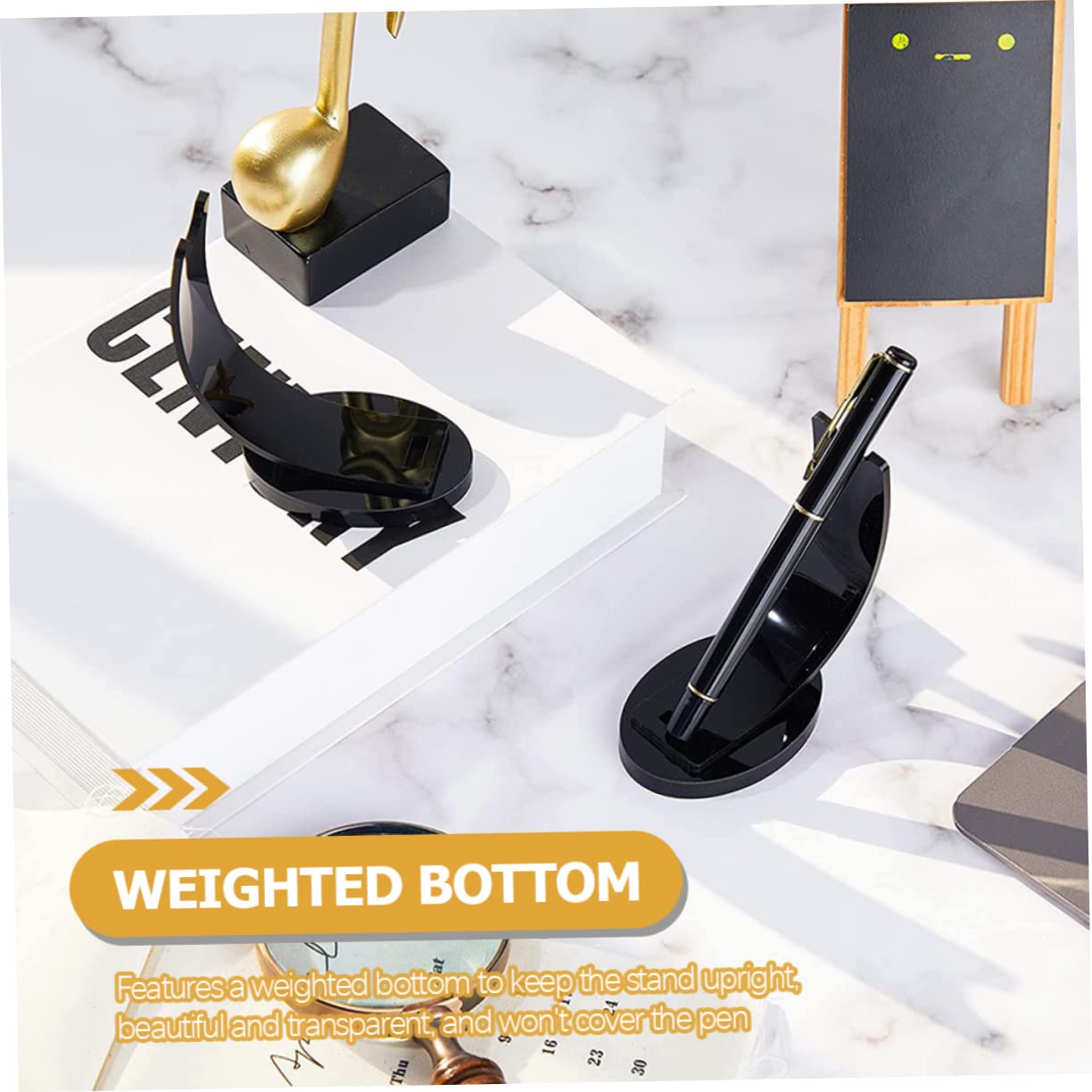 TEHAUX 6piezas Soporte De Maquillaje Acrílico Negro Para Lápices y Pinceles Organizador De Escritorio Estante Vertical Para Almacenamiento De Cosméticos y Accesorios De Belleza