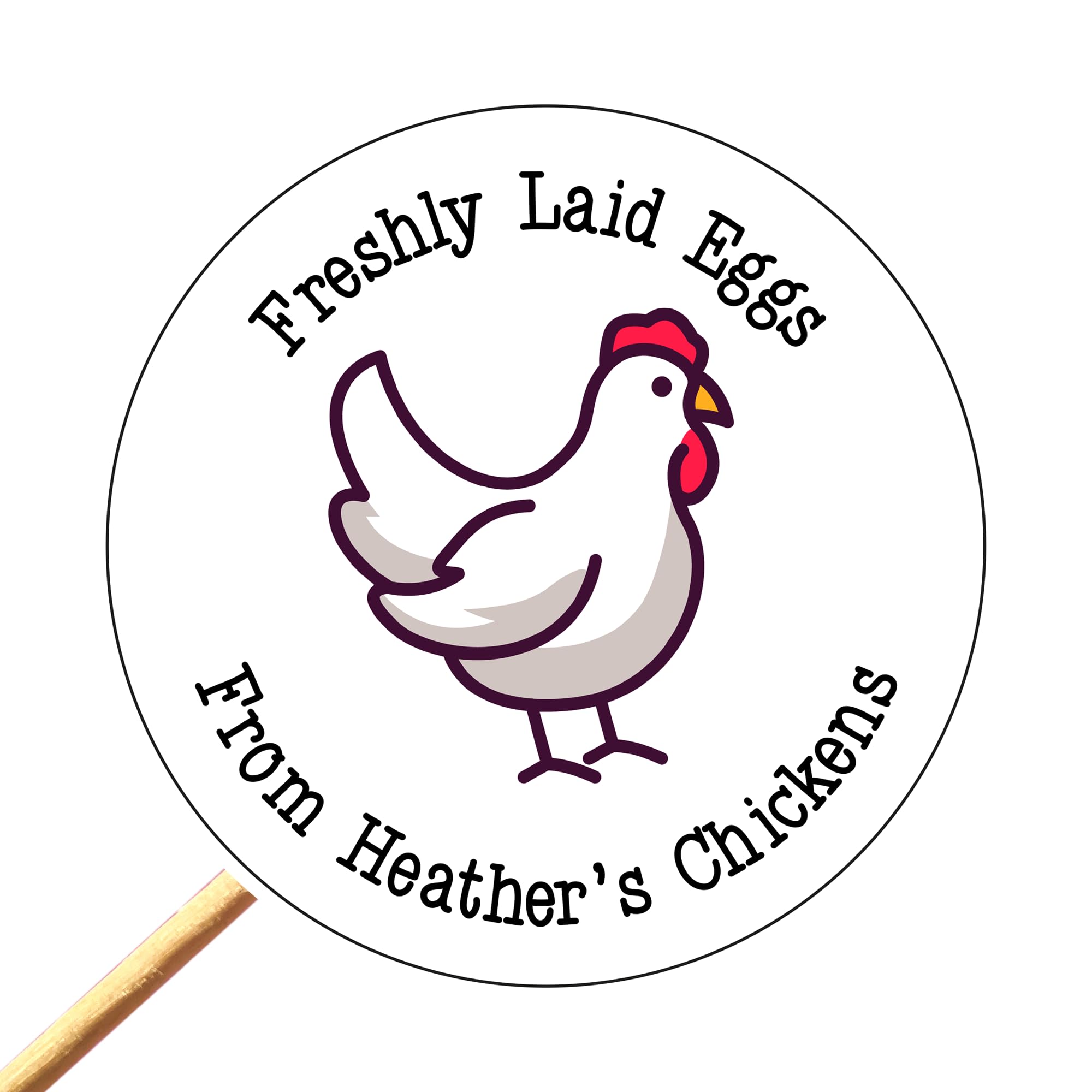 Fresh Egg Stickers, Egg Carton Labels, Custom text labels, personalised stickers, circle, circular, packaging stickers, Chicken stickers