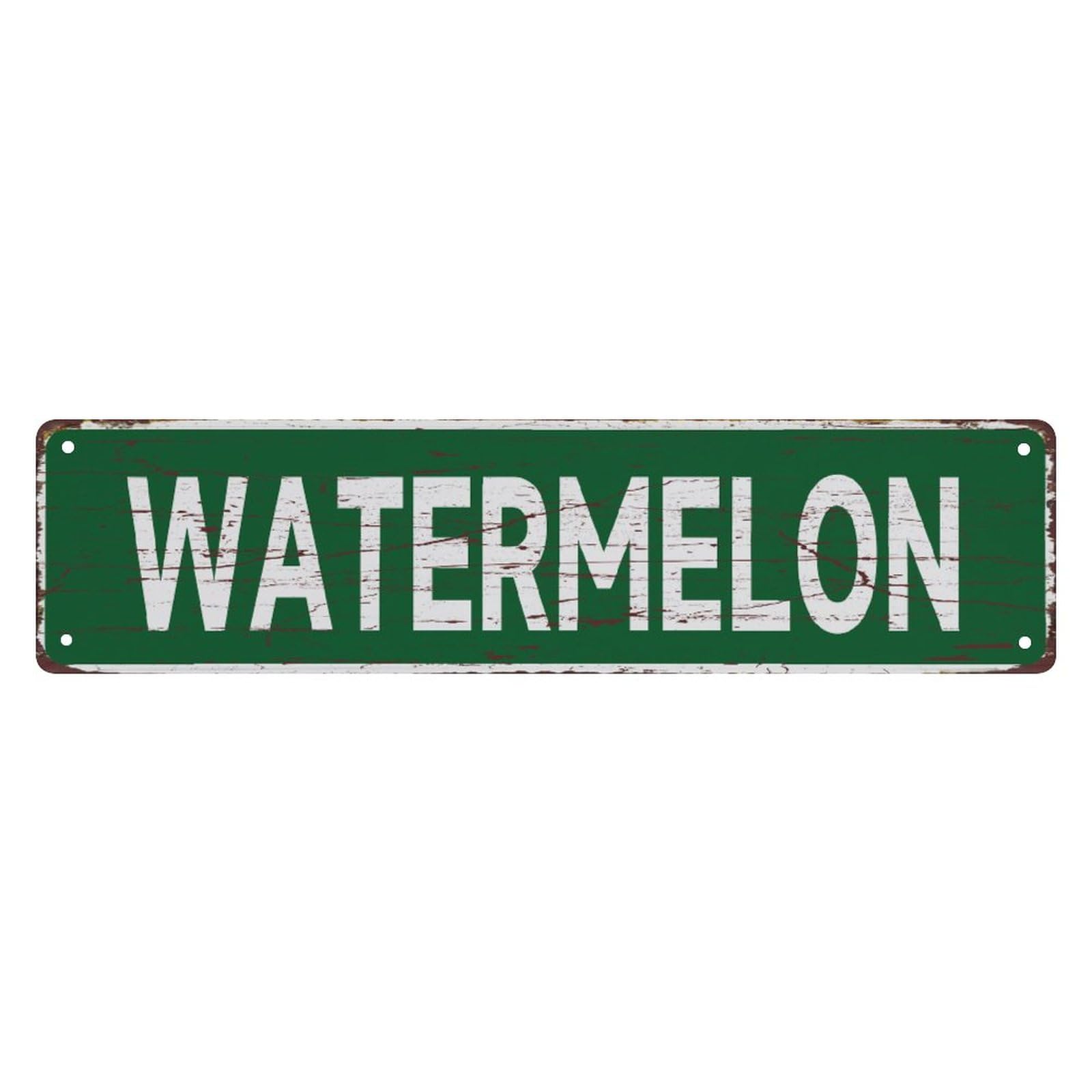 peiyeety Vintage Metal Tin Sign Decorative Wall Art Watermelon Themed Sign, Rustic Style, Durable Waterproof Rustproof, For Home, Food Decor, Kitchen, Easy To Mount, 4x16 Inch