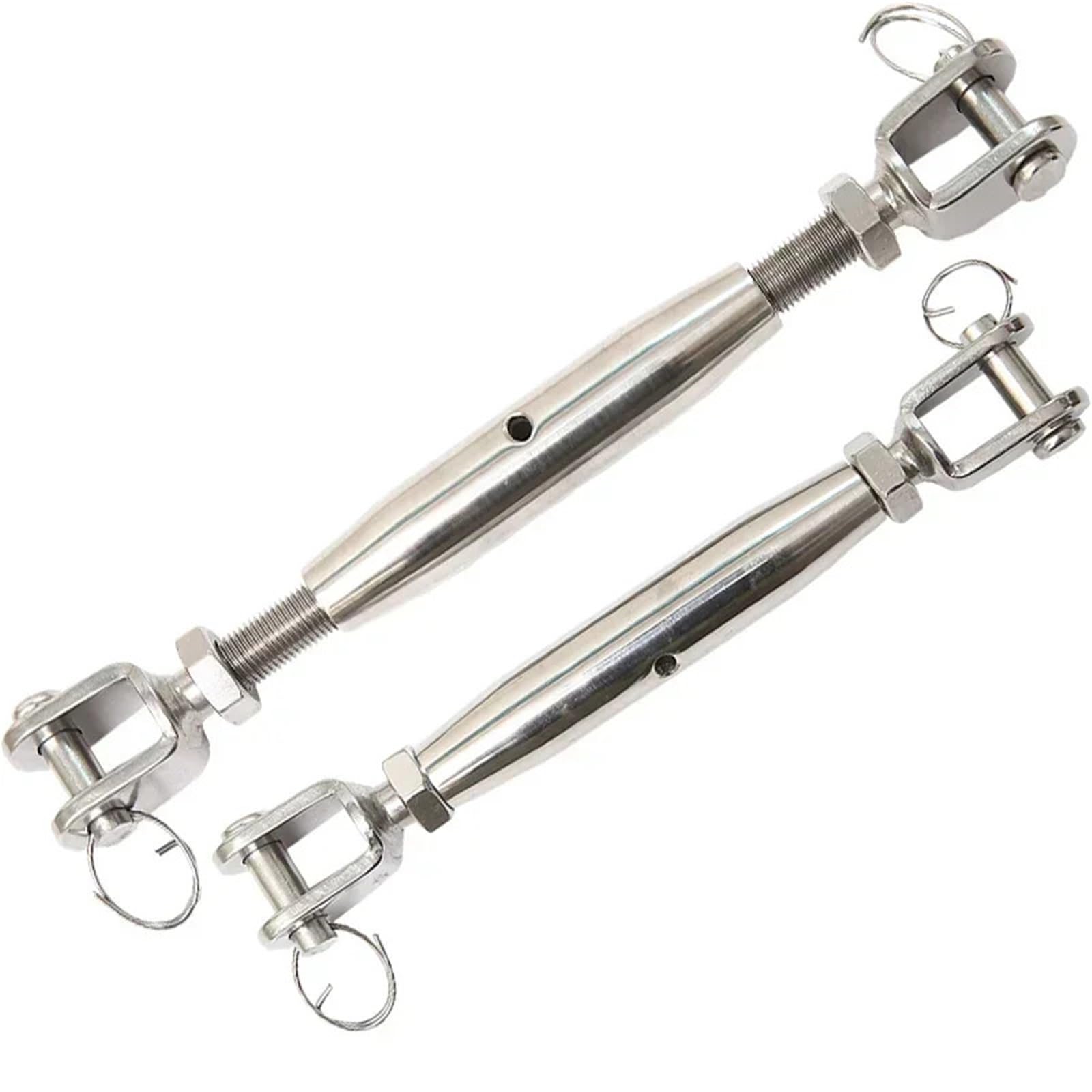 Ajustador de Longitud Cuerda Alambre, Tensor, Tornillo Cuerpo Cerrado, mandíbula, Abrazaderas Ajuste Perno, Cable, 8 Uds(M8)