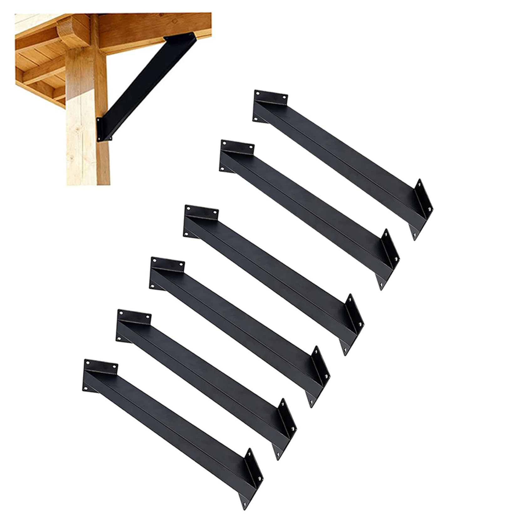 LQSYBHD Heavy Duty 45 Degree Angle Bracket,Wood Pergola Bracket Kit Wooden Structures Support 45 Degree Corner Brace for Gazebos,Decks,Porches,Log Cabins(Color:6cs)