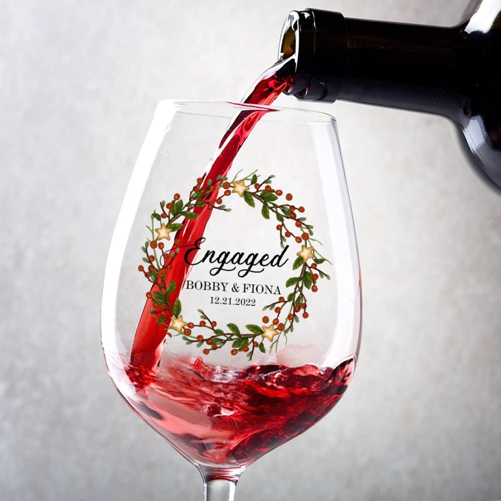 Verres à vin 500 ml Our First Christmas Ornament 2023 maison restaurant