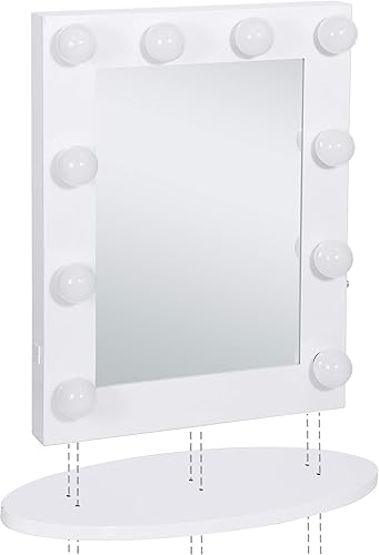 Miniatura 6 de Smartxchoices Hollywood Espejo de tocador con luces, espejo de maquillaje de pie con 12 bombillas LED para vestidor y dormitorio, blanco,