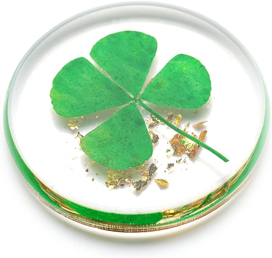 Real Four Leaf Clover, Authentic 4 Leaf Clover Good Luck Charm 1.25”, Ideal for Gifts, Lucky Charm Clover For Family (Including Gold Leaf)