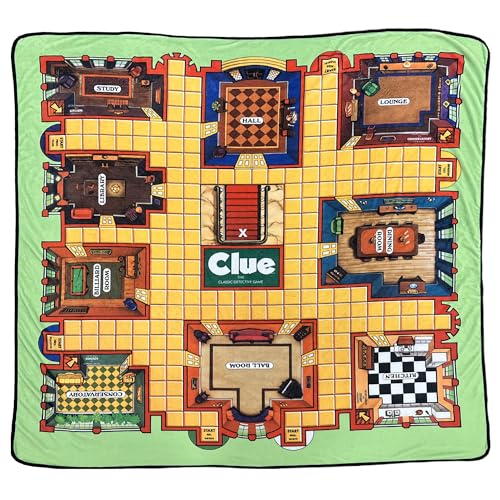 Surreal Entertainment Clue Game Board | Clue Throw Blanket | Oversized Clue Game Board | Giant Clue Floor Board Game | 60 X 60 Inches | Officially Licensed