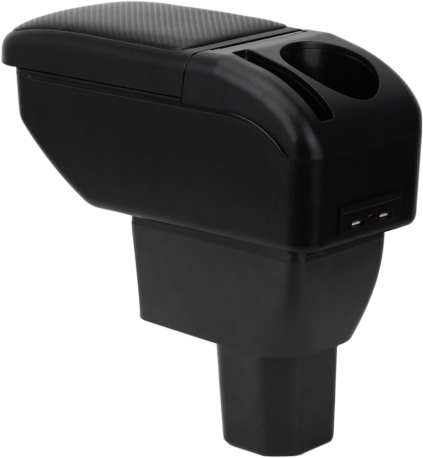 Armrest Compatible with Suzuki Ignis 2017-2025 Center Console Organizer Box Double Layer Style Usable for Elbow Support （Carbon Fiber Style）