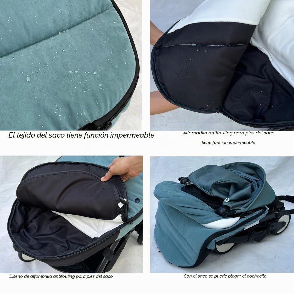 Saco universal para cochecito de bebé compatible con Babyzen YOYO - Añade almohadilla gruesa - Forro suave y superficie a prueba de salpicaduras - Lavable a máquina (Aqua)