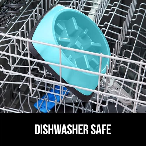 Miniatura 8 de GORILLA GRIP Cuencos para perros de alimentación lenta pendiente de patente, rompecabezas interactivo para perros y gatos, mantiene a las mascotas