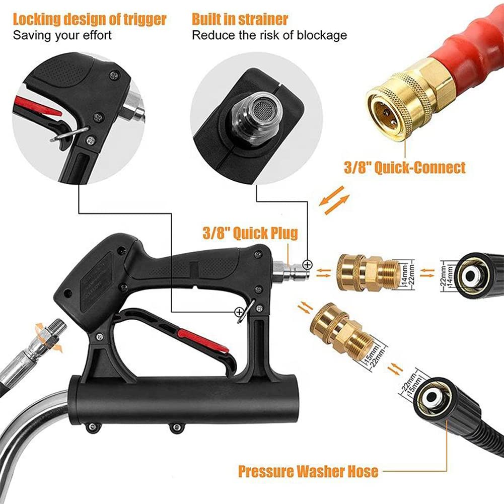 Limpiador de Superficies de Alta presión de 20 Pulgadas, Limpiador de Patio de Acero Inoxidable de 4000 PSI, Lavadora a presión, Lavadora de Pisos para terrazas, Ladrillos, Piedra, Azulejos, 6,6 GPM,