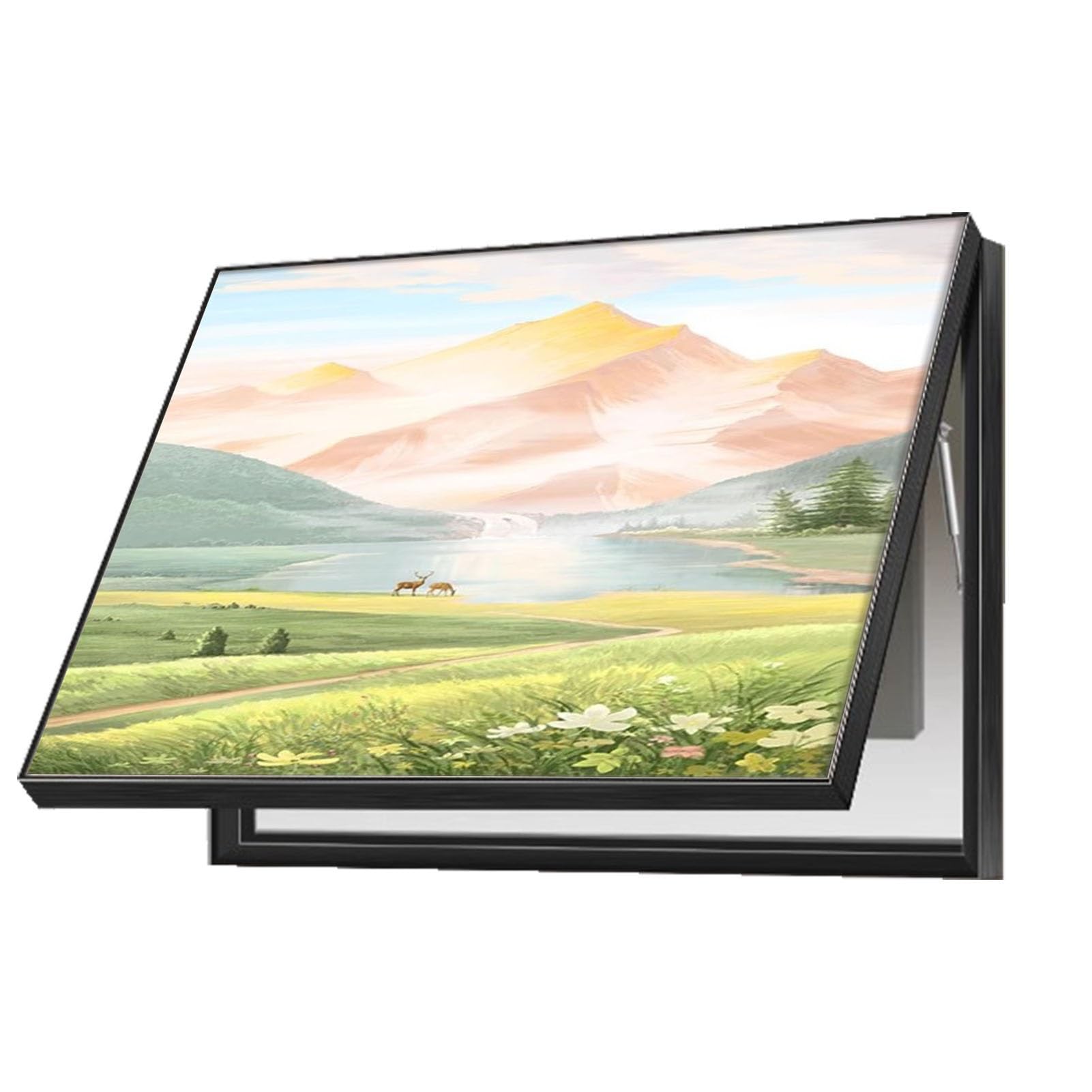 AWSAD Electrical Panel Cover Hidden Electric Meter Box Decorative Painting Wall Mounted Creative Fuse Box Cover Cabinet(E,50x50cm)