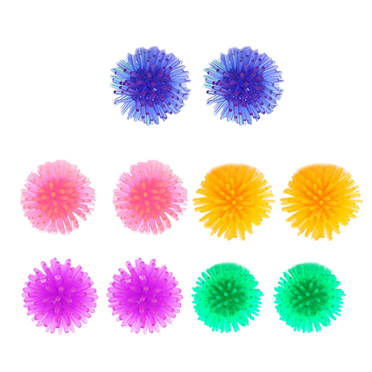 ELEOUTI 10Pcs Spiky Cat Toy Balls, Plastic Teaser Plaything for Cats