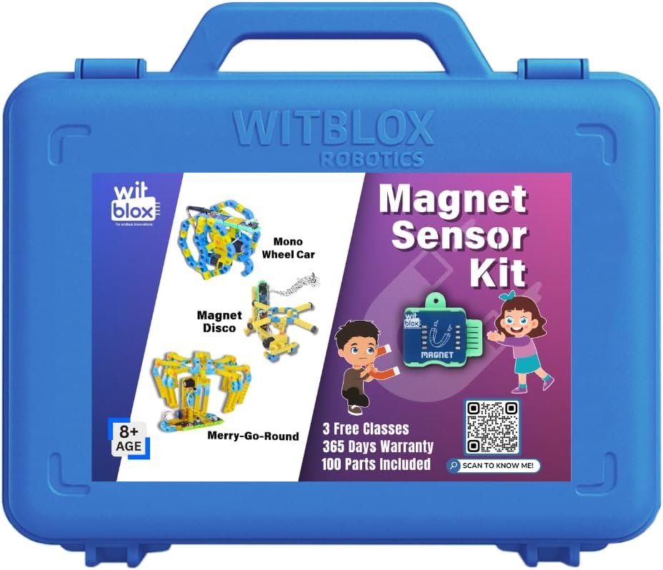 - WitBlox Magnet Sensor Kit- 6 in 1 Projects| Smart Electronics Sensors for DIY Robotics Kit, STEM Learning & IOT Projects| Robot Toys for Kids Boys Girls| Birthday Gift Ages 8 9 10 11 12