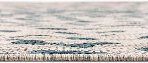 Miniatura 10 de Unique Loom Outdoor Safari Collection - Alfombra Samburu (10 pies, cuadrada, naturalmarrón claro)