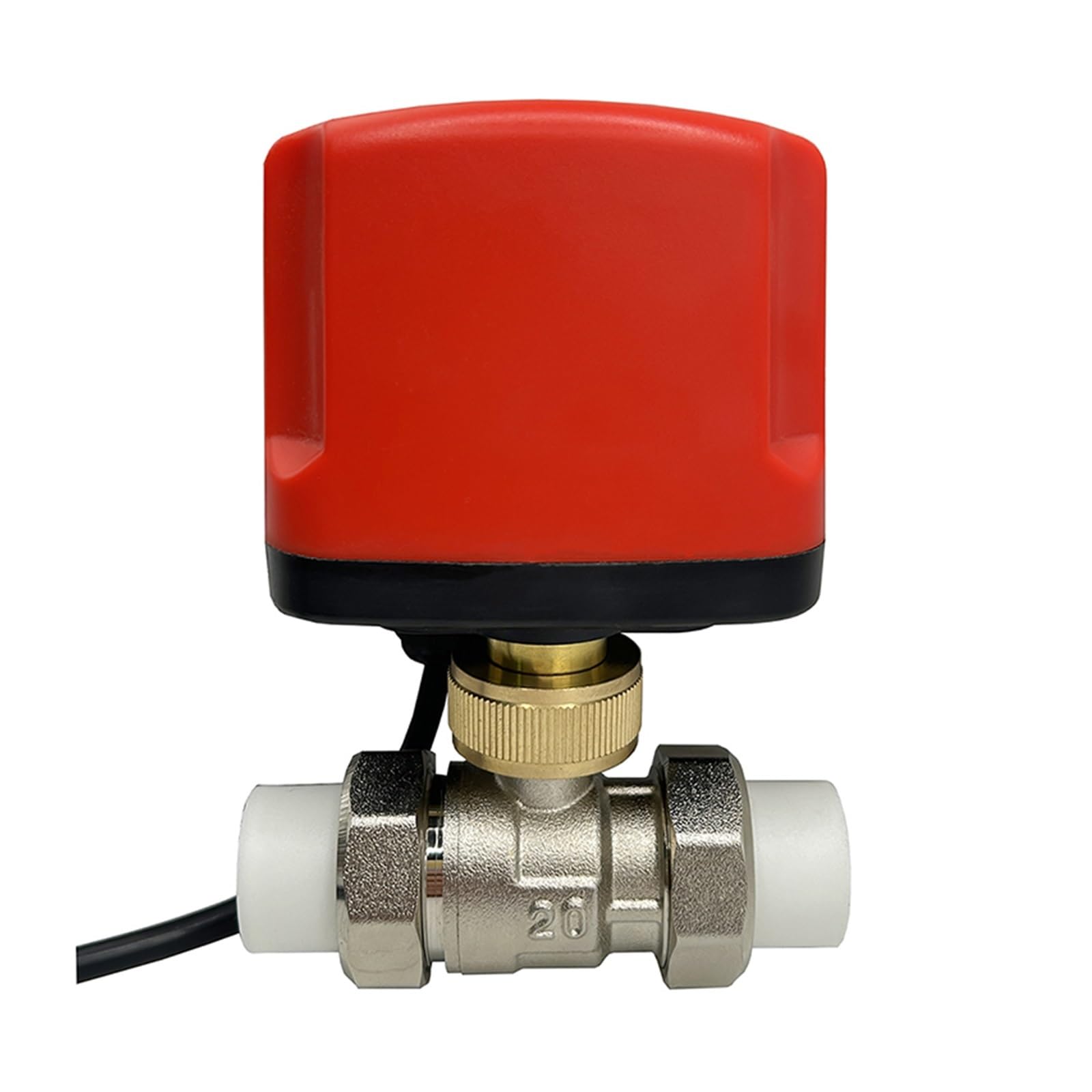 Válvula de control Válvula de bola motorizada PPR, doble unión termofusible PPR20/25/32/40/50, válvula de agua eléctrica IP65 resistente al agua de 2 cables/3 cables, 12V 24V 220 para un control preci
