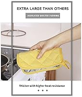 Vista 3 de Joyhalo Paquete de 4 soportes para ollas para cocina, soporte de horno de algodón con gran resistencia al calor, almohadillas calientes Amarillo